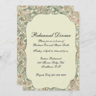 Convites Vintage Verde Suave William Morris Honeysuckle