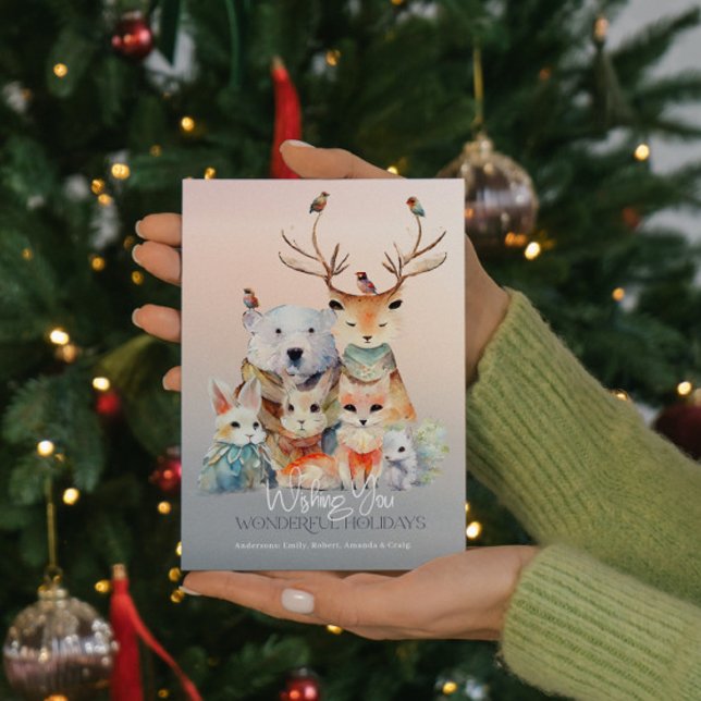 Convites Vintage Vibe Winter Wonderland Christmas Card (Criador carregado)