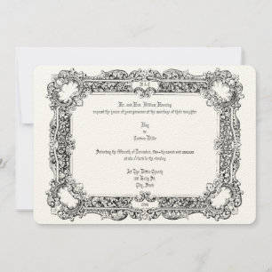 Convites Vintage Victorian Era 1834 Casamento Elegante
