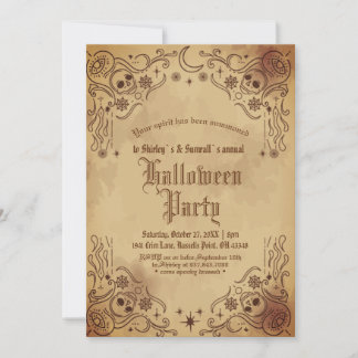 Convites Vintage Victorian Gothic Creepy Halloween Party