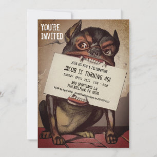 Convites Vintage Victorian Style Dog Customizable Party