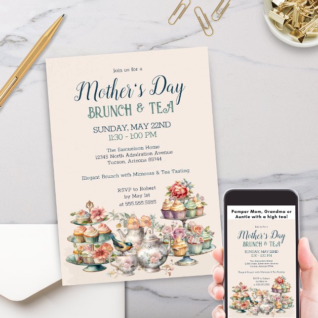 Convites Vintage Victorian Tea Party Brunevent (Elegant victorian tea party invitation for any high tea, ladies club or girls only party invitation)