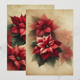 Convites Vintage Vintage Watercolor Poinsettia Paraminagem