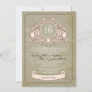 Convites Vintage Vinyard para casamento