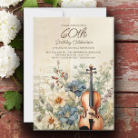 Convites Vintage Violin Dusty Blue Flowers 60º Aniversário<br><div class="desc">Elegante, vintage 60º convite de aniversário para mulheres desenhadas com um violino sentado entre flores poeirentas de cor azul e creme e verde. Personalize acrescentando o nome da convidada de honra, sua idade e suas informações de partido. Entre em contato conosco para obter ajuda com a personalização ou para solicitar...</div>