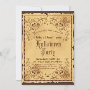 Convites Vintage, vitoriano, festa de bruxas gótica