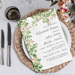 Convites Vintage Wall Style Rosy Diário Janto de ensaio