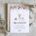 Convites Vintage Watercolor Bichon Frise Dog Festa de anive<br><div class="desc">Woof! Convide a família e os amigos com este convite de aniversário de cão personalizável. Ele apresenta uma terra de cor d'água floral, uma fofa Frise de Bichon e um padrão floral correspondente para o verso do convite. Este convite para cães Bichon Frise é perfeito para festas de aniversário de...</div>