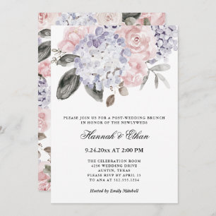 Convites Vintage Watercolor Hydrangea Posto Wedding Brunch