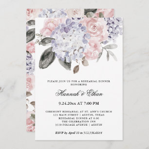 Convites Vintage Watercolor Hydrangeas   Janto de ensaio