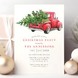 Convites Vintage Watercolor Red Truck Festa de Natal<br><div class="desc">Convide seus convidados para uma celebração nostálgica de feriado com este charmoso convite de festas de Natal com uma ilustração aquosa de um carregando vermelho vintage de uma árvore de Natal. A design retro evoca tradições clássicas de feriado, criando uma atmosfera quente e convidativa para sua reunião. Personalize com seus...</div>