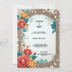 Convites Vintage Watercolor Rosa Wedding