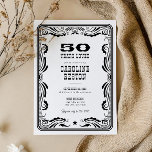 Convites Vintage Western Black White Cowboy Russo Aniversár<br><div class="desc">Traga o charme do Velho Oeste para a sua celebração de aniversário com a nossa Vintage Western Black White Cowboy Rustic Birthday Editable Modelo! Esta modelo meticulosamente projetada é perfeita para aqueles que buscam criar uma atmosfera rústica de festas no país. Ideal para todas as idades!</div>