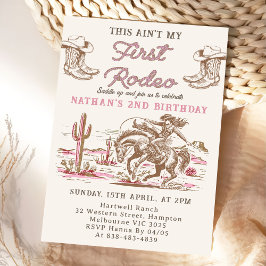 Convites Vintage Western Cowboy Birthday Invitation 