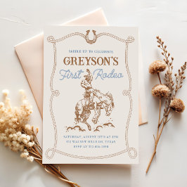 Convites Vintage Western Cowboy Primeiro primeiro aniversar