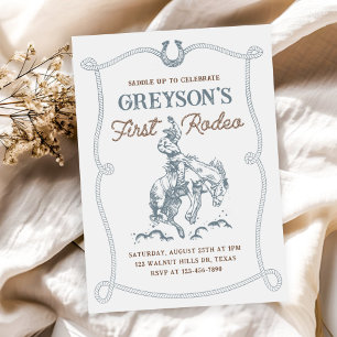 Convites Vintage Western Cowboy Primeiro primeiro aniversar