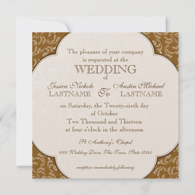 Convites Vintage Western Style Wedding (Frente)