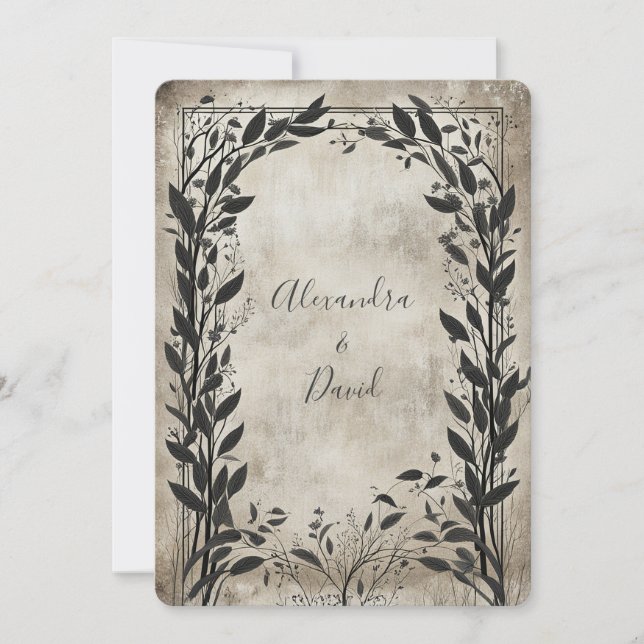 Convites Vintage Whispering Willow (Frente)