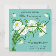 Vintage White Gerber Daisy Flowy Chá de fraldas