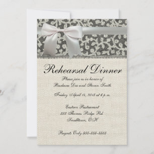 Convites Vintage White Lace e Linen