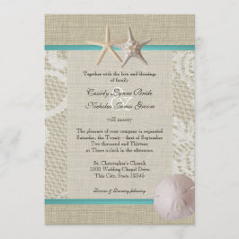 Convites Vintage White Lace Ocean Romance