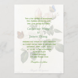 Convites Vintage White rose Flores cristãs