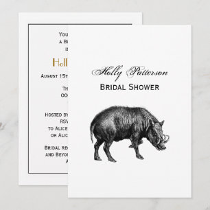 Convites Vintage Wild Boar Draar BW