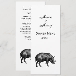 Convites Vintage Wild Boar Draar BW