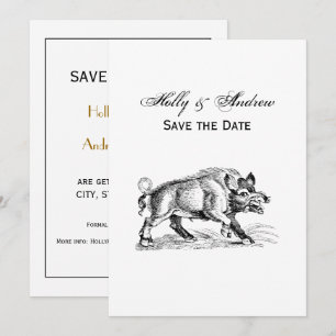 Convites Vintage Wild Boar Draar BW #2