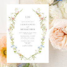 Vintage Wildflower Garden Monograma Casamento