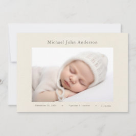 Convites Vintage Wildflower Photo Birth Announcement