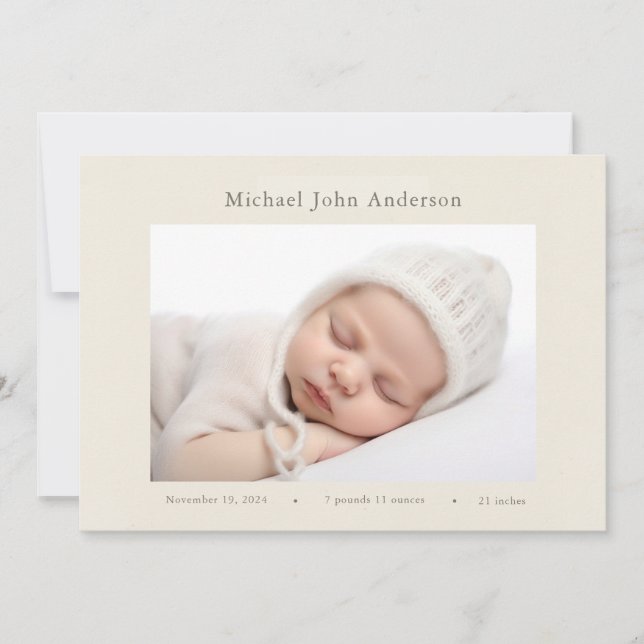 Convites Vintage Wildflower Photo Birth Announcement (Frente)