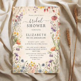 Convites Vintage Wildflowers Garden Bridal Shower