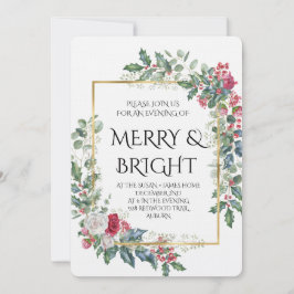 Convites Vintage Winter Botanical Christmas Elegance