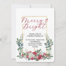 Convites Vintage Winter Botanical Christmas Elegance