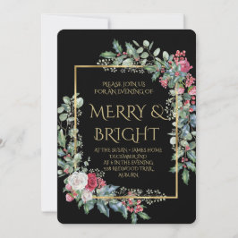 Convites Vintage Winter Botanical Christmas Elegance