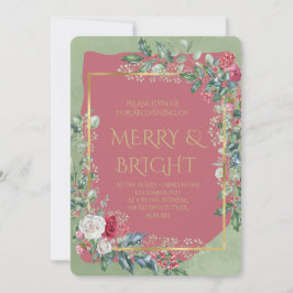 Convites Vintage Winter Botanical Christmas Elegance