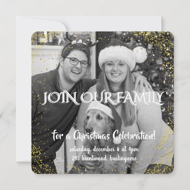 Convites Vintage Winter Christmas Elegance Personalized  (Frente)