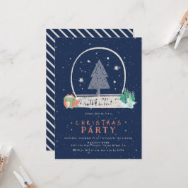Convites Vintage Winter Snow Night Christmas Party
