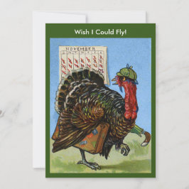 Convites Vintage Wish I Could Fly Thanksgiving Turkey, ZPR