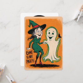 Convites Vintage Witold e Ghost Halloween Party