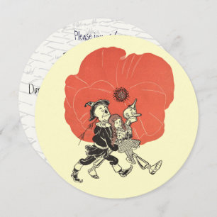 Convites Vintage Wizard of Oz, Dorothy Child Festa de anive