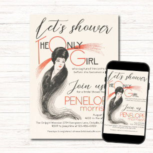 Convites Vintage Woman - A Única Chá de panela