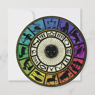 Convites Vintage Zodiac Wheel