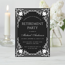 Convites Vintagem Branca e Negra Elegante do Partido da Ref