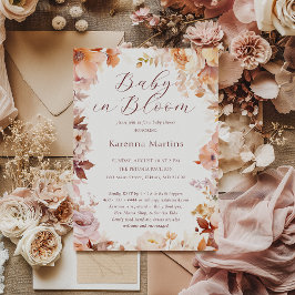 Convites Vintagem Branca Queda Floral Bebê Em Chá De Sangue