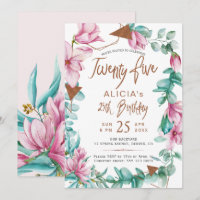 Vinte e cinco festas de aniversário de 25 floral d
