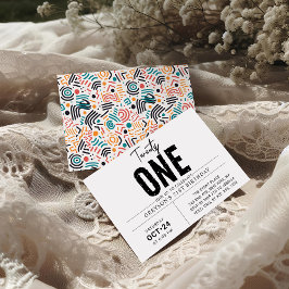 Convites Vinte e um | Aniversário de 21 anos geométrico col