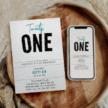 Vinte e um | Aniversário de 21 anos geométrico col