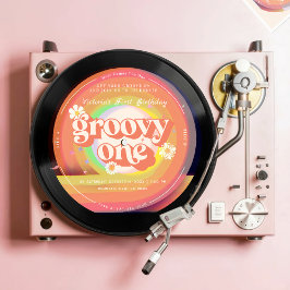 Convites Vinyl Record Groovy One First Birday